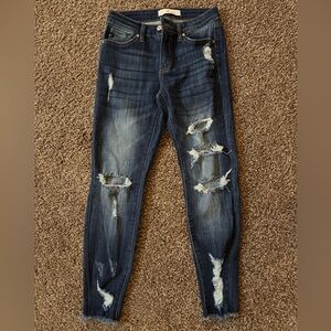 KanCan Dark Blue Distressed Skinny Jeans